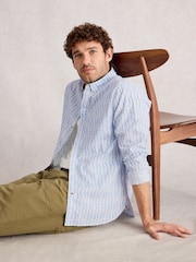 White Stuff Blue Salcombe Fish Stripe Shirt - Image 3 of 6