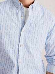 White Stuff Blue Salcombe Fish Stripe Shirt - Image 4 of 6