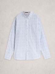 White Stuff Blue Salcombe Fish Stripe Shirt - Image 5 of 6