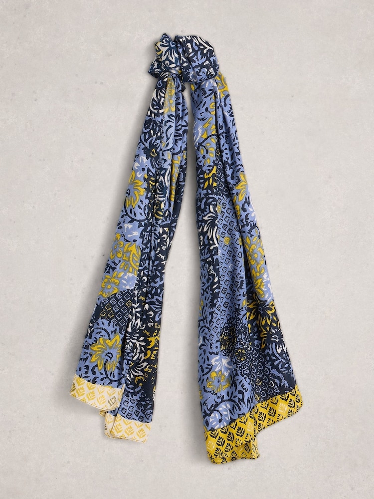 White Stuff Blue Sophie Printed Scarf - Image 1 of 3