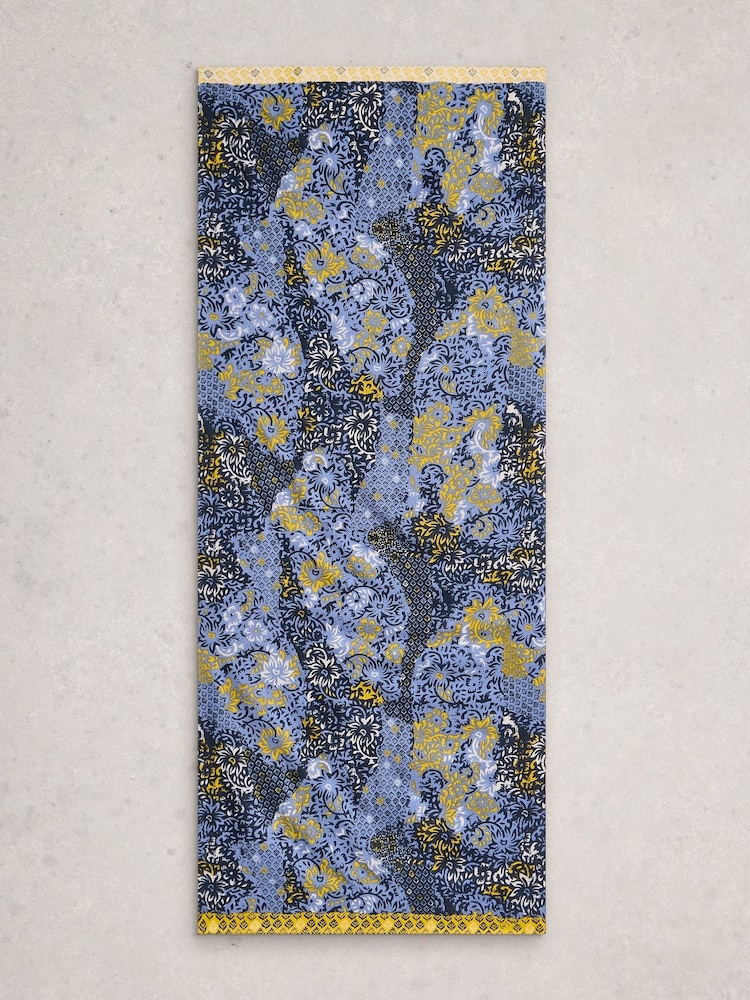 White Stuff Blue Sophie Printed Scarf - Image 2 of 3 White Stuff Blue Sophie Printed Scarf - Image 2 of 3