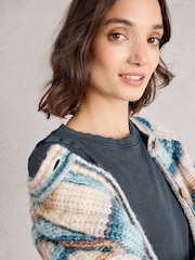 White Stuff Blue Sadie Long Sleeve Rib T-Shirt - Image 4 of 6