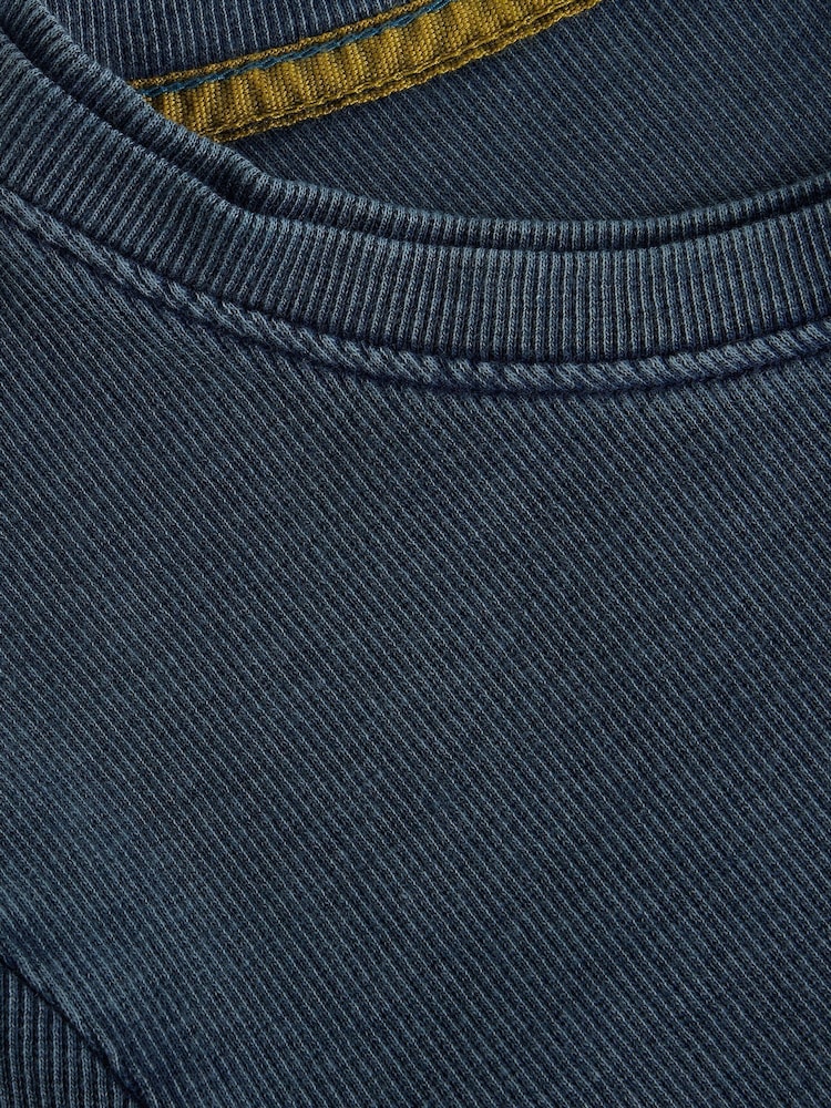 White Stuff Blue Sadie Long Sleeve Rib T-Shirt - Image 6 of 6