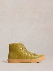 White Stuff Green Pippa Cord Hi-Top Trainers - Image 1 of 4