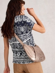 White Stuff Light Blue Nelly Notch Neck T-Shirt - Image 2 of 6