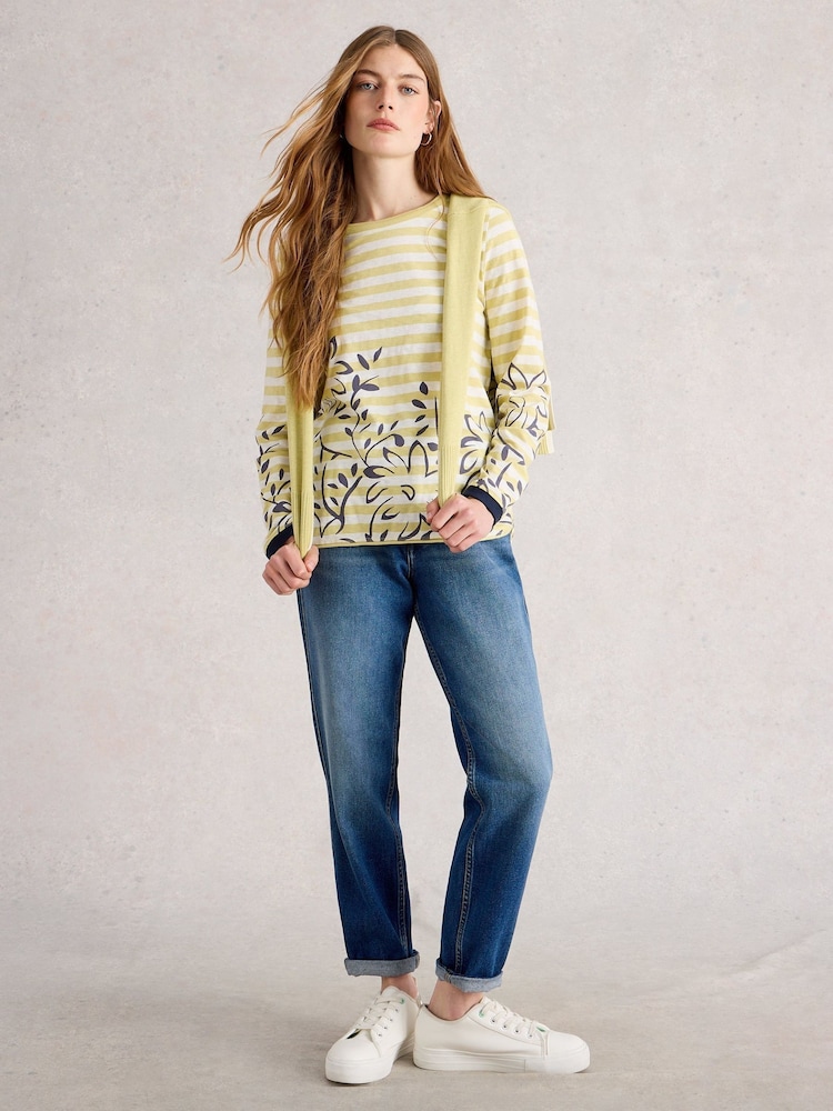White Stuff Yellow Clara Long Sleeve T-Shirt - Image 1 of 4