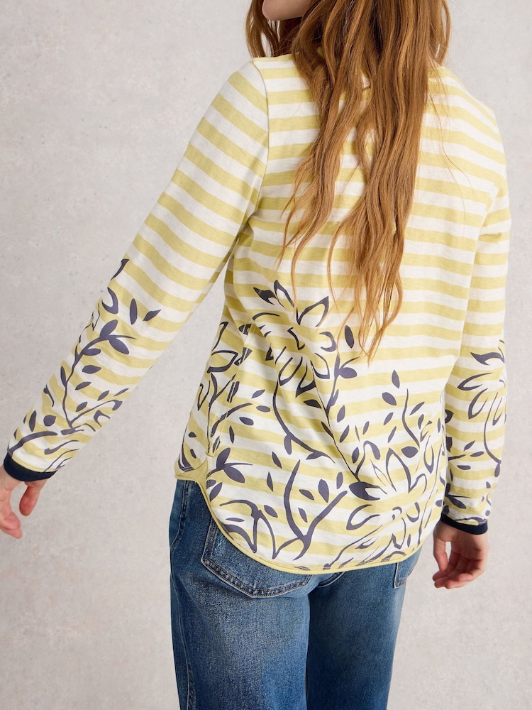 White Stuff Yellow Clara Long Sleeve T-Shirt - Image 2 of 4