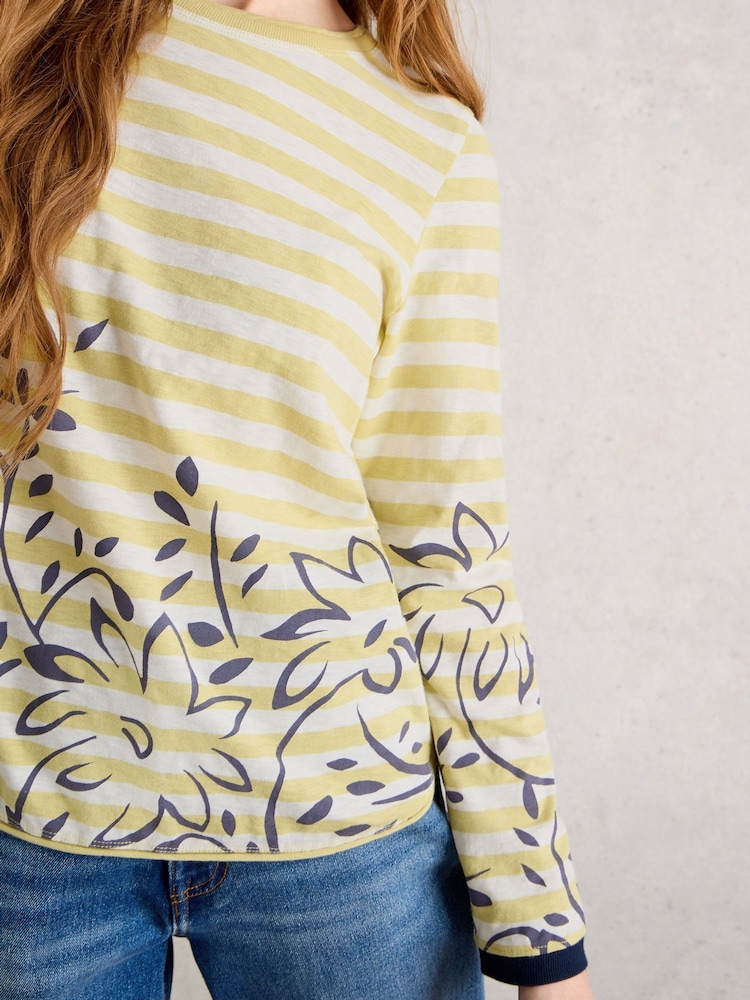 White Stuff Yellow Clara Long Sleeve T-Shirt - Image 4 of 4