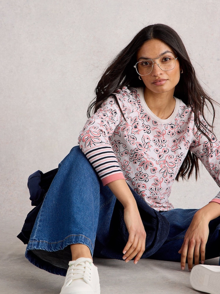 White Stuff White Clara Long Sleeve T-Shirt - Image 1 of 6