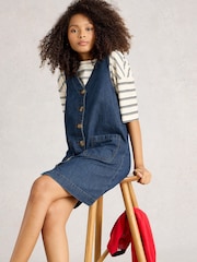 White Stuff Blue Rose Denim Pinny Dress - Image 1 of 6