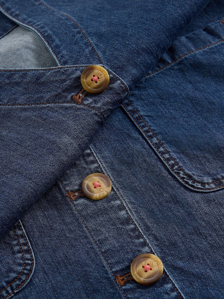 White Stuff Blue Rose Denim Pinny Dress - Image 6 of 6