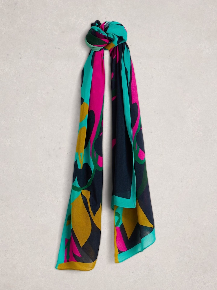 White Stuff Purple Sophie Printed Scarf - Image 1 of 3