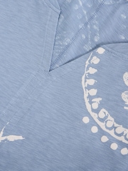 White Stuff Blue Nelly 3/4 Sleeve T-Shirt - Image 6 of 6