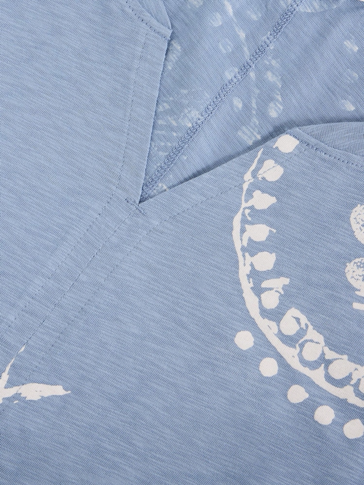 White Stuff Blue Nelly 3/4 Sleeve T-Shirt - Image 6 of 6