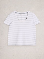 White Stuff White Nadia Textured T-Shirt - Image 5 of 6