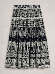 White Stuff Blue Abigail Midi Skirt - Image 5 of 6