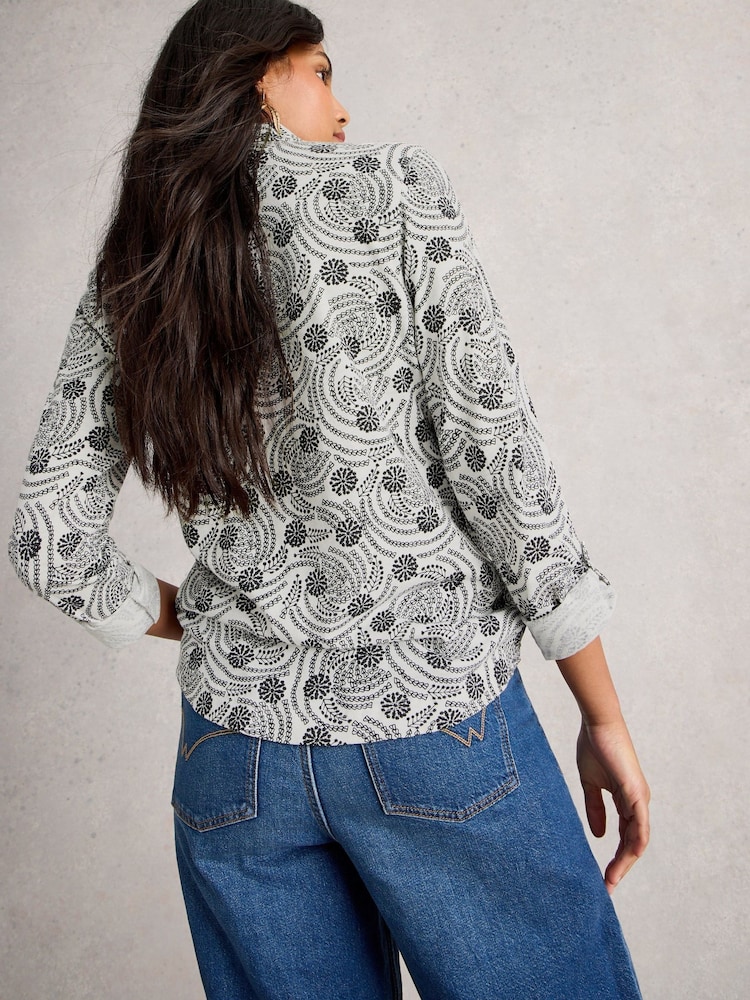 White Stuff White Annie Jersey Shirt - Image 2 of 6 White Stuff White Annie Jersey Shirt - Image 2 of 6