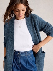 White Stuff Blue Erin Long Line Cardigan - Image 3 of 6