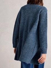 White Stuff Blue Erin Long Line Cardigan - Image 4 of 6