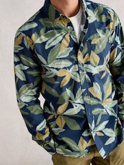 White Stuff Blue Finsbury Leaf Print Shirt - Image 3 of 6
