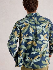 White Stuff Blue Finsbury Leaf Print Shirt - Image 4 of 6