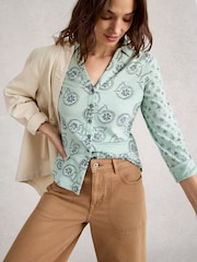 White Stuff Green Annie Jersey Shirt - Image 2 of 6