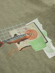 White Stuff Green Abersoch Graphic Print Map Fish T-Shirt - Image 6 of 6