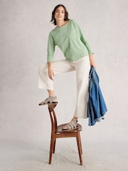 White Stuff Green Demi Dolman Top - Image 2 of 6