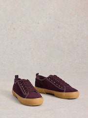 White Stuff Purple Pippa Cord Lace Up Trainers - Image 2 of 4