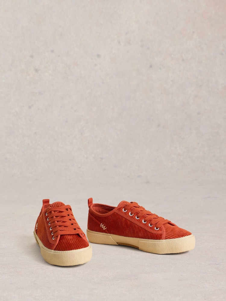 Orange - White Stuff Pippa Cord Lace Up Trainers - Bild 2 von 4