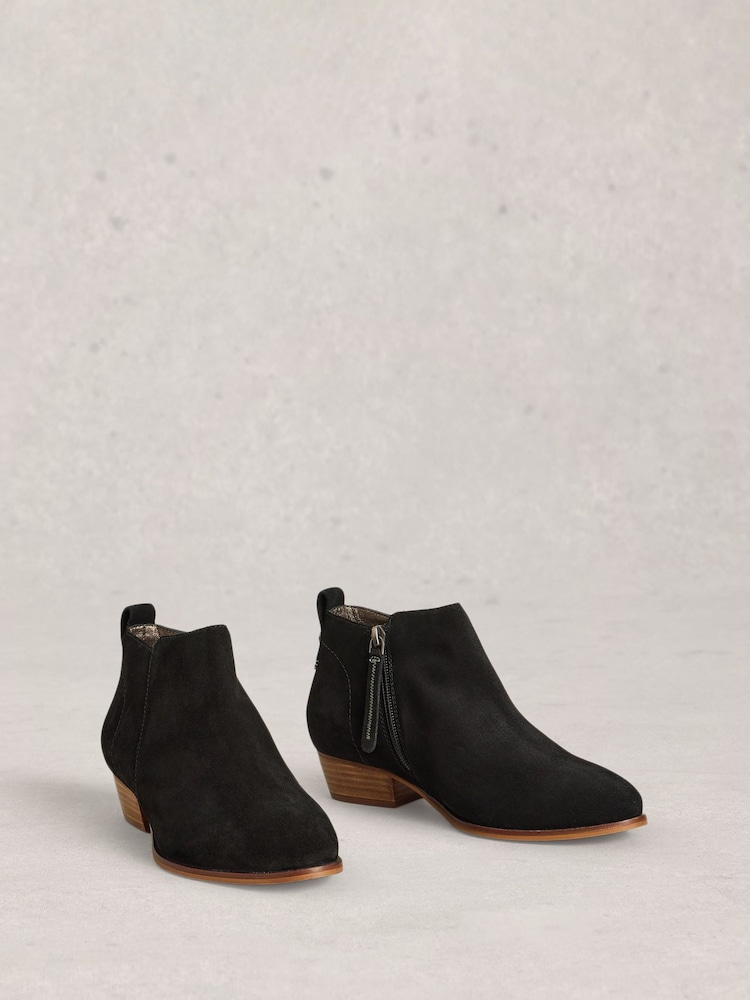 črna - White Stuff širok kroj Suede Ankle gležnjarji - Slika 2 iz 4