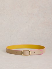 White Stuff Yellow Reversible Leather Belt - Image 1 of 3