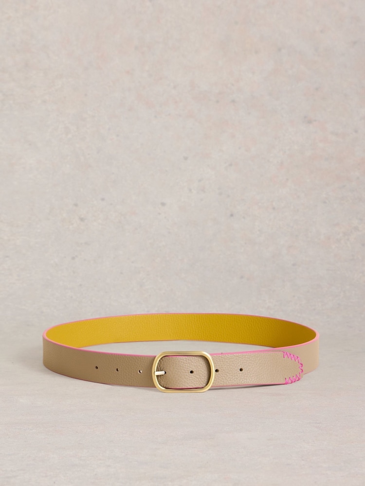 White Stuff Yellow Reversible Leather Belt - Image 1 of 3 White Stuff Yellow Reversible Leather Belt - Image 1 of 3