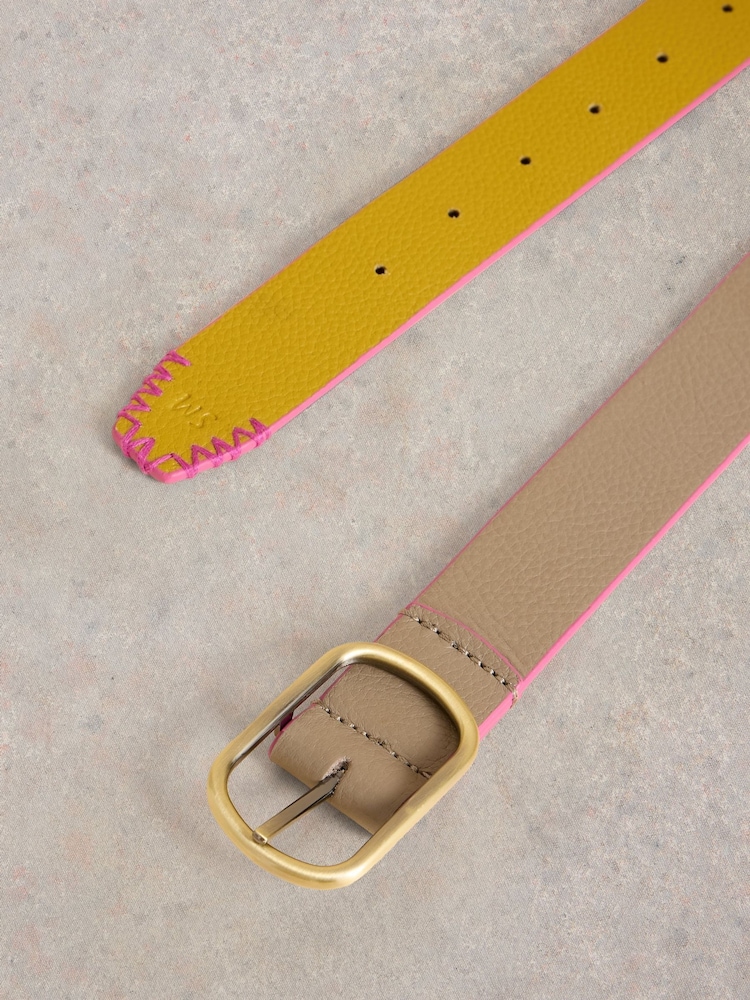 White Stuff Yellow Reversible Leather Belt - Image 3 of 3 White Stuff Yellow Reversible Leather Belt - Image 3 of 3