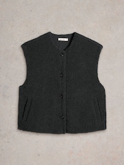 White Stuff Grey Borg Gilet - Image 1 of 2