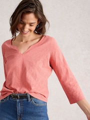 White Stuff Red Nelly 3/4 Sleeve T-Shirt - Image 2 of 6