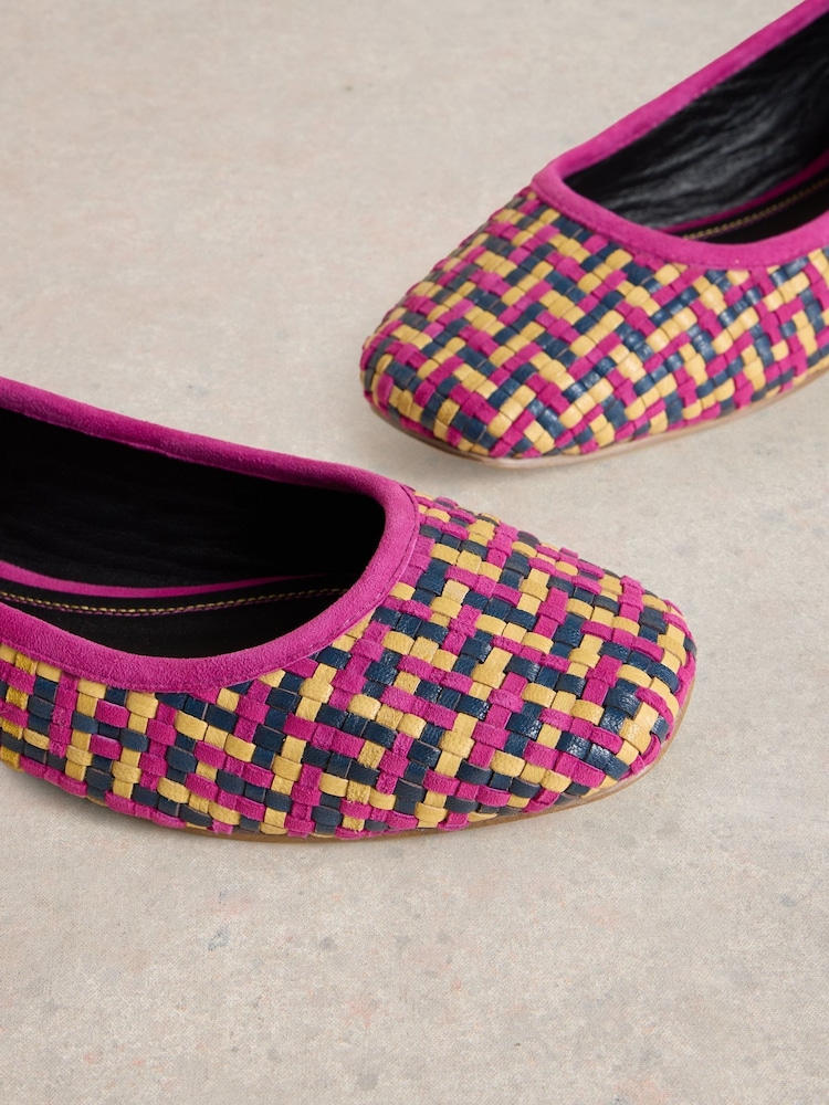 White Stuff Pink Ellie Woven Ballerinas - Image 4 of 4 White Stuff Pink Ellie Woven Ballerinas - Image 4 of 4