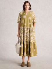 White Stuff Green Eva Mixed Print Dress - Image 1 of 6