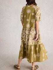 White Stuff Green Eva Mixed Print Dress - Image 2 of 6