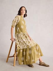 White Stuff Green Eva Mixed Print Dress - Image 3 of 6