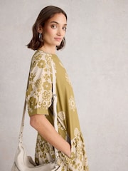 White Stuff Green Eva Mixed Print Dress - Image 4 of 6