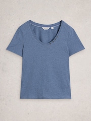 White Stuff Blue Nadia T-Shirt - Image 5 of 6