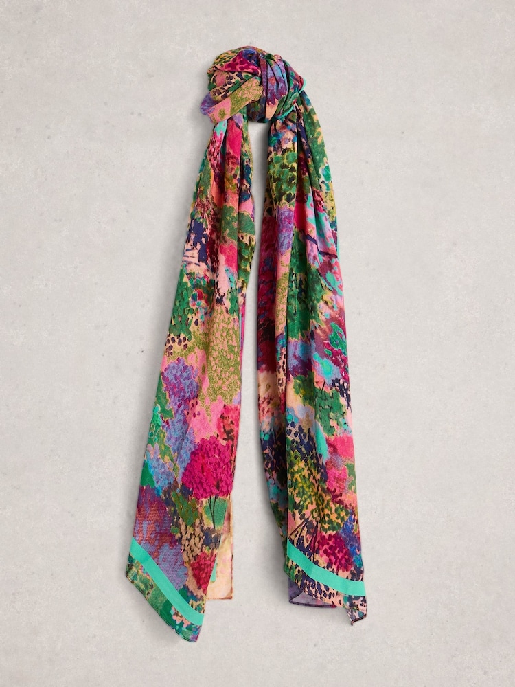 White Stuff Pink Sophie Printed Scarf - Image 1 of 3
