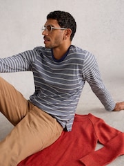White Stuff Blue Accleton Long Sleeve T-Shirt - Image 2 of 6