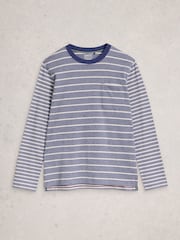 White Stuff Blue Accleton Long Sleeve T-Shirt - Image 5 of 6
