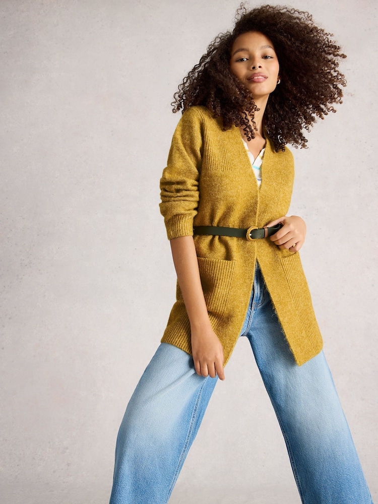 White Stuff Yellow Erin Long Line Cardigan - Image 1 of 6 White Stuff Yellow Erin Long Line Cardigan - Image 1 of 6