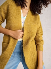 White Stuff Yellow Erin Long Line Cardigan - Image 4 of 6