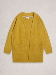 White Stuff Yellow Erin Long Line Cardigan - Image 5 of 6