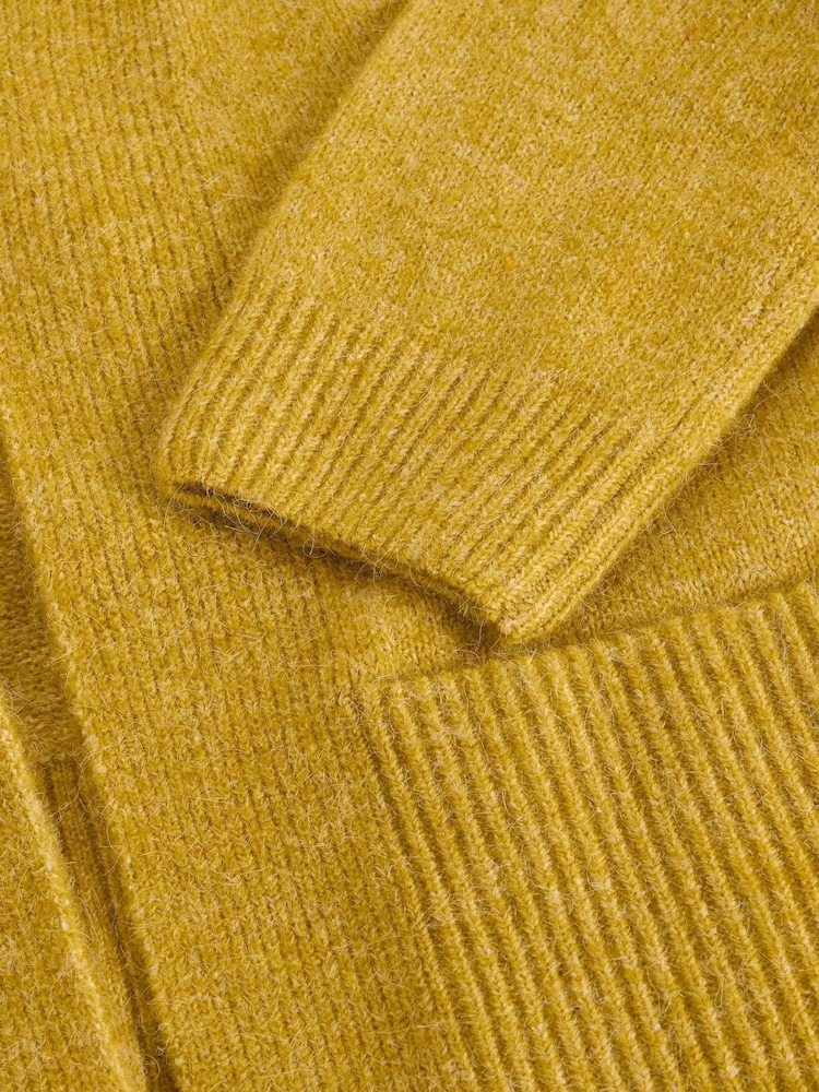 White Stuff Yellow Erin Long Line Cardigan - Image 6 of 6