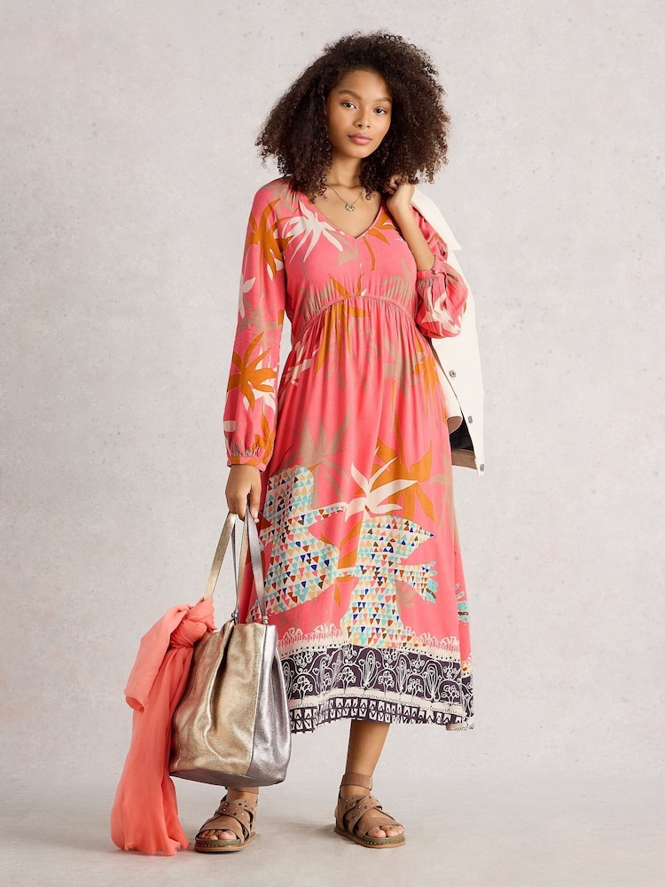 White Stuff Pink Imogen Midi Dress - Image 1 of 6 White Stuff Pink Imogen Midi Dress - Image 1 of 6